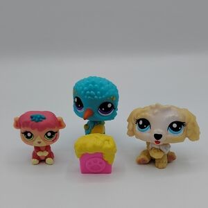 Littlest Pet Shop Bundle Of 3 + Popcorn Accessory